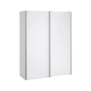 Guardaroba 2 ante Maurice, Mobile camera da letto, Cabina armadio portabiti, Armadio appendiabiti, 150x61 h200 cm, Bianco lucido