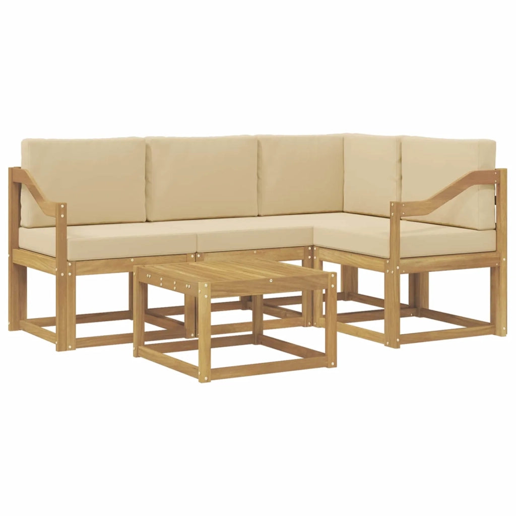 Set di divani da esterno 5 pz Bianco e Beige 3387612