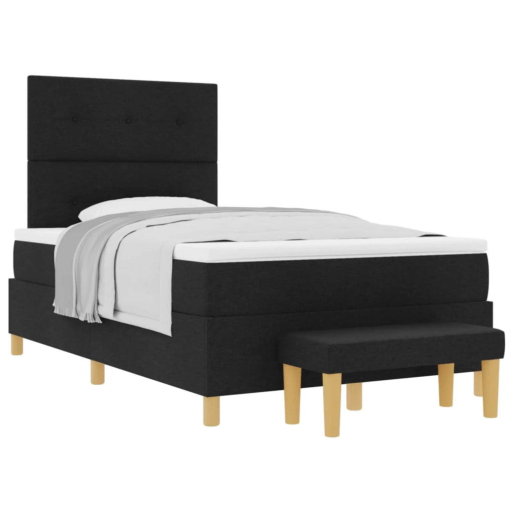 Letto a molle con testiera Nero 190 x 120 cm Tessuto 3344284