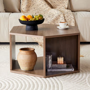 Tavolino da Caff¨¨ Esagonale ¨C MINIMAL ¨C Legno, Design Moderno, 79x69x40 cm