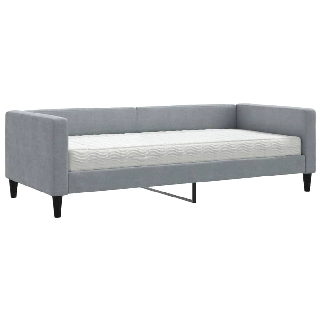 Divano Letto con Materasso Grigio Chiaro 90x200 cm in Tessutocod mxl 119793