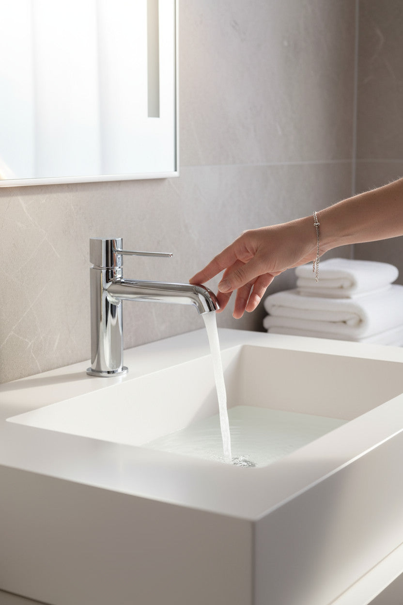 Miscelatore lavabo da appoggio con aeratore – design moderno cromato