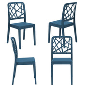 Set 4 sedie in polipropilene PENELOPE, 100% MADE IN ITALY, impilabile, resistente ai raggi UV, design moderno, ideale per sala da pranzo, cucina, sala d’attesa, bar, ristoranti o giardino, colore Petrolio