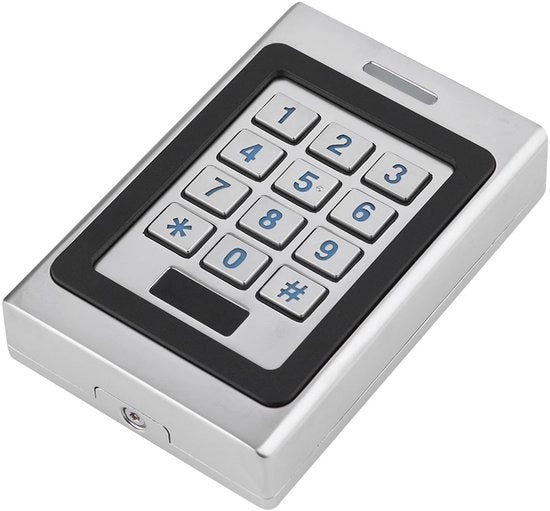 Sistema di controllo di accesso con 3 opzioni - Carta/codice - Resistente ai vandalismo - IP67 impermeabile all'acqua - 3000 utenti - Scatola robusta - Cerniera di porta