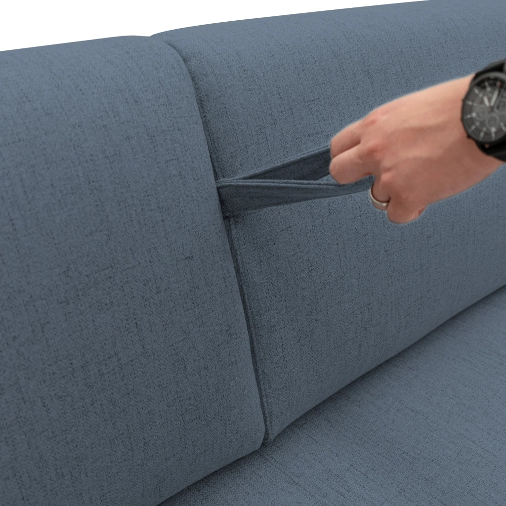 Duna Divano letto matrimoniale con materasso 20 cm in tessuto impermeabile T03 195 cm (mat. 140x197) blu