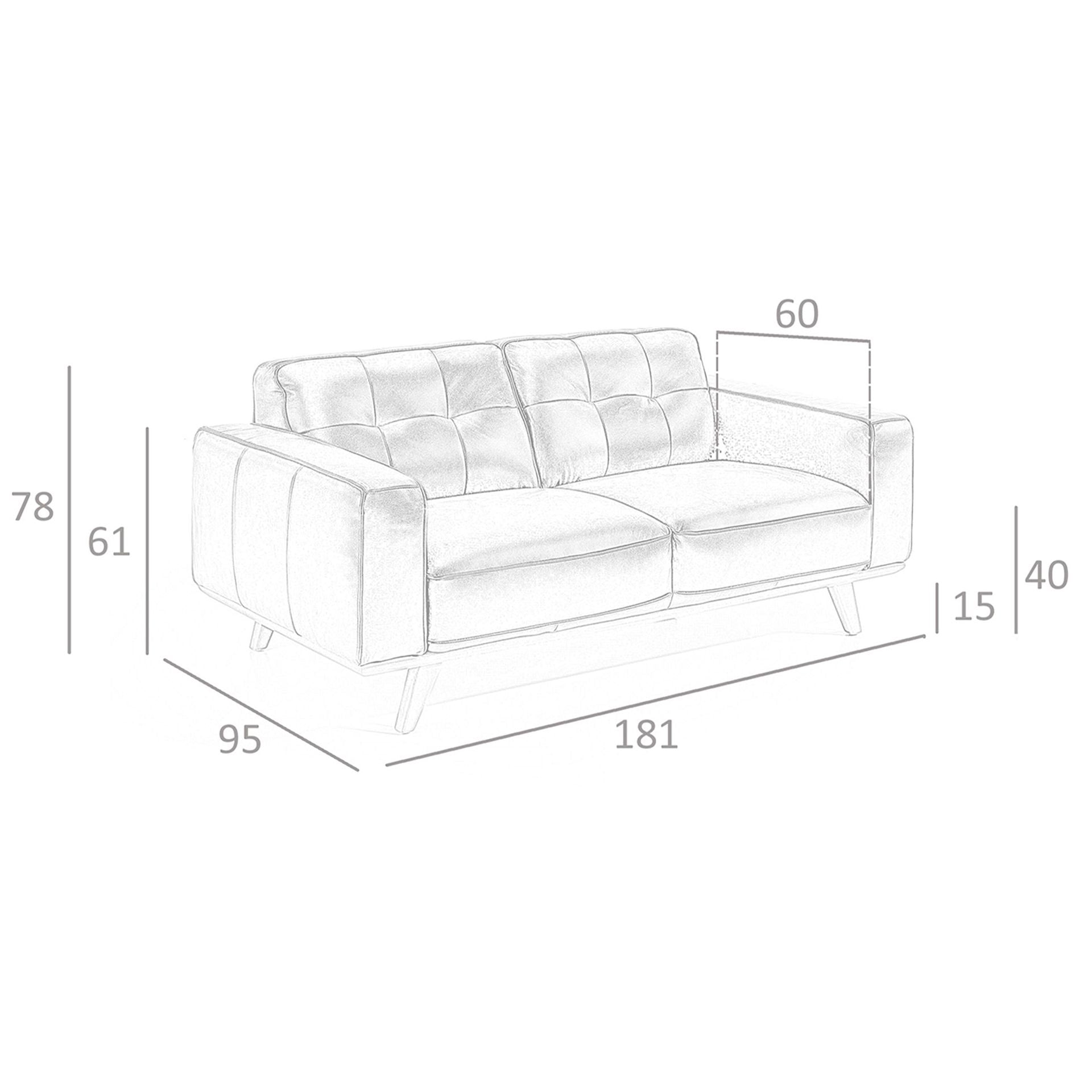 Divano Chester a 2 posti in pelle nera