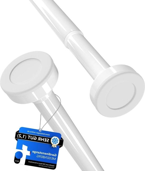Douchegordijnstang Telescopica in Metallo Ø25 mm - Estendibile 110-200 cm Senza Forare - Per Bagno, Garderoba e Cucina
