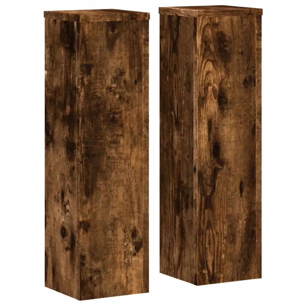 vidaXL Supporti per Piante 2 pz Rovere 17x17x60 cm Legno Multistrato