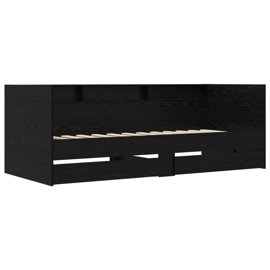 Telaio del letto con storage Rovere Nero 80 x 200 cm 3429643