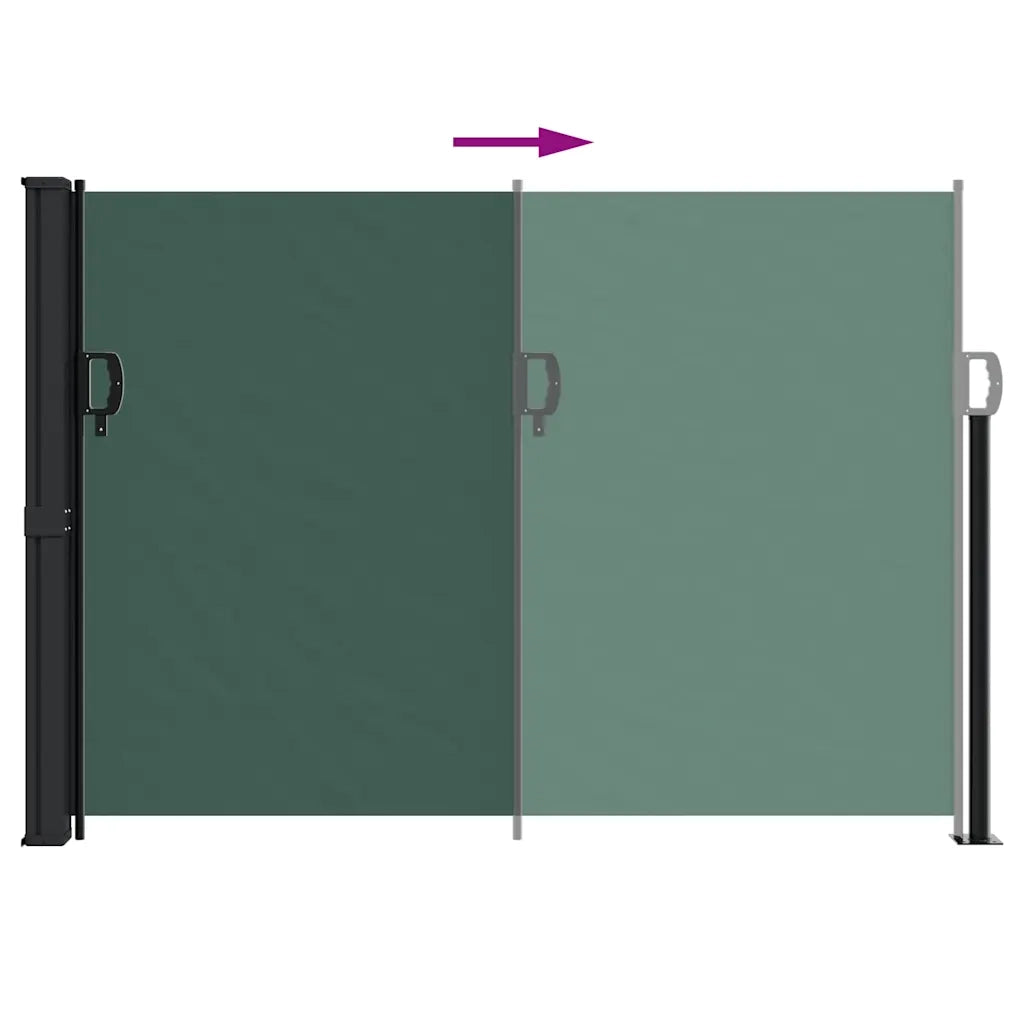 Tenda da Sole Laterale Retrattile-Tenda parasole per giardino Verde Scuro 140x600 cm