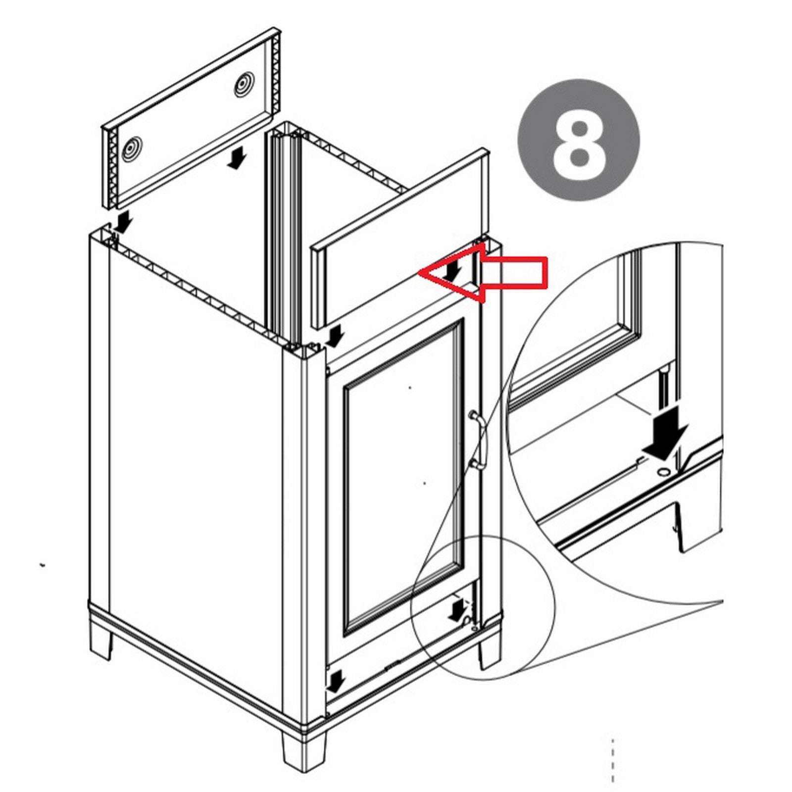 alzata frontale per kit lavatoio resina cm.45x50 cod:ferx.603136