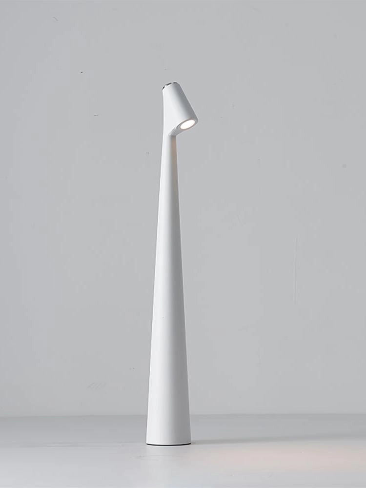 Lampada da Tavolo LED Touch Dimmerabile Ricaricabile 1W 100lm in Alluminio, Luce Calda 3000K, Design Moderno Bianco