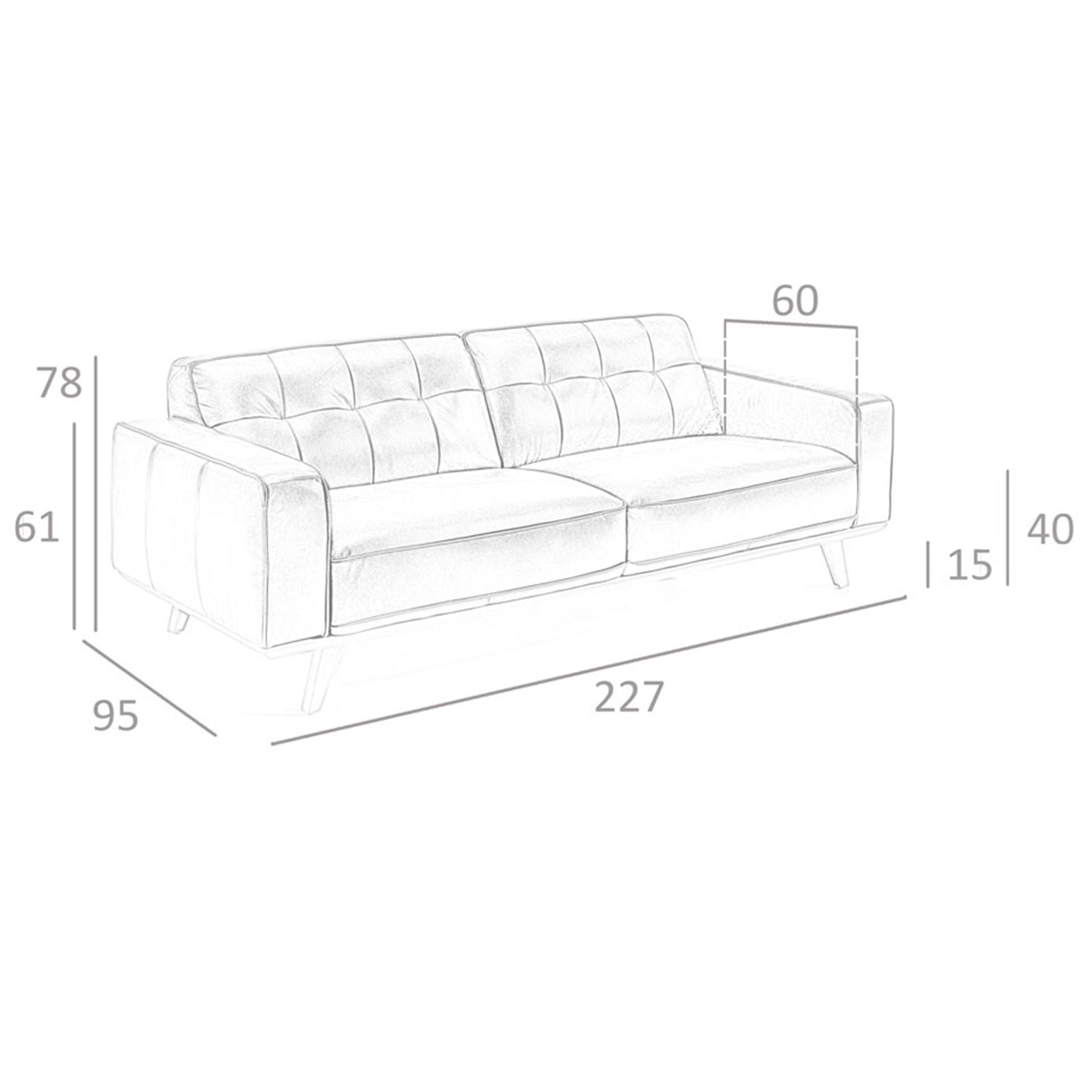 Divano Chester a 3 posti in pelle nera