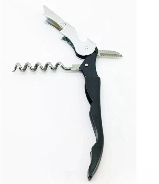 Opener per bottiglia con maniglia nera, accessorio bar classico