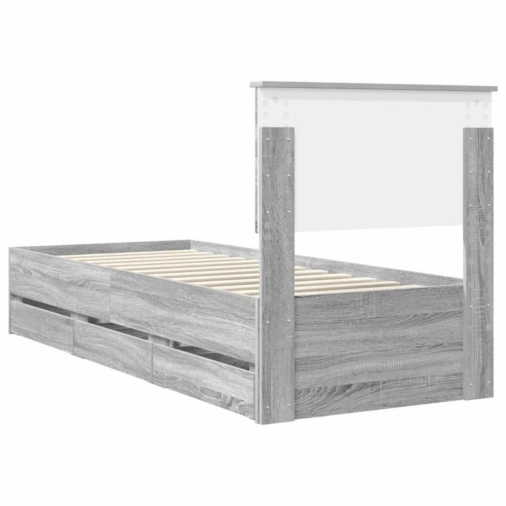 Struttura del letto con cassetto Grigio Sonoma 75 x 190 cm 3410761