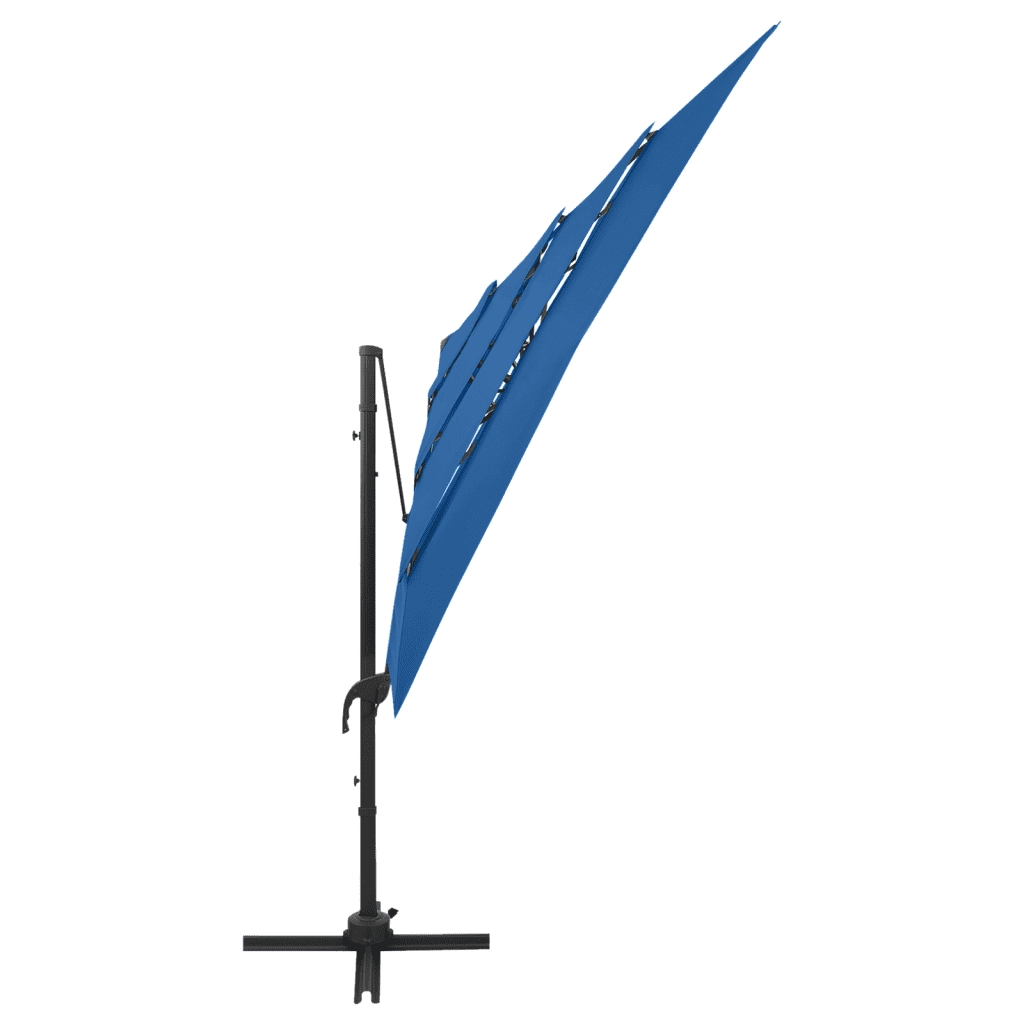 Ombrellone a Sbalzo 4 Livelli Palo in Alluminio 250x250 cm Blu 313827