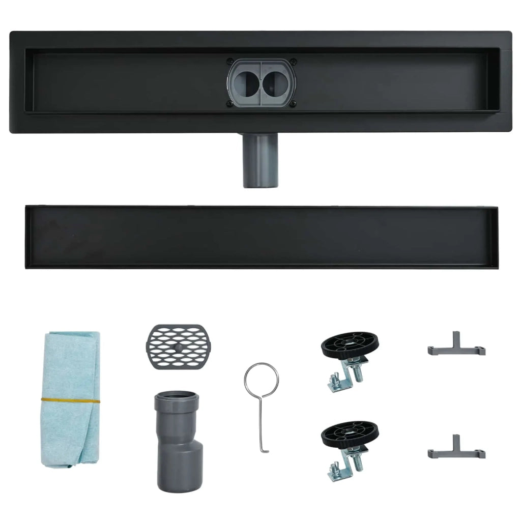 Scarico doccia 2-in-1 con sifone a 360° Nero 50 cm