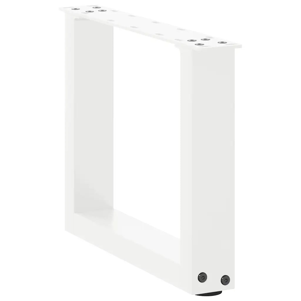 Gambe per Tavolino da Caffè a Forma di U 2 pz Bianche 30x(30-31) cm Acciaio 4013129
