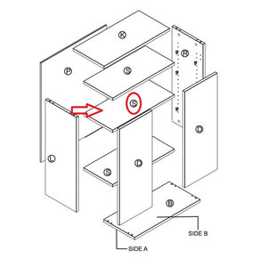 mensola per kit mobile 2 ante 68xh.95x34 cm rovere k105 cod:ferx.603278