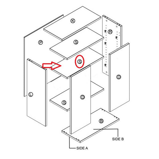mensola per kit mobile 2 ante 68xh.95x34 cm rovere k105 cod:ferx.603278