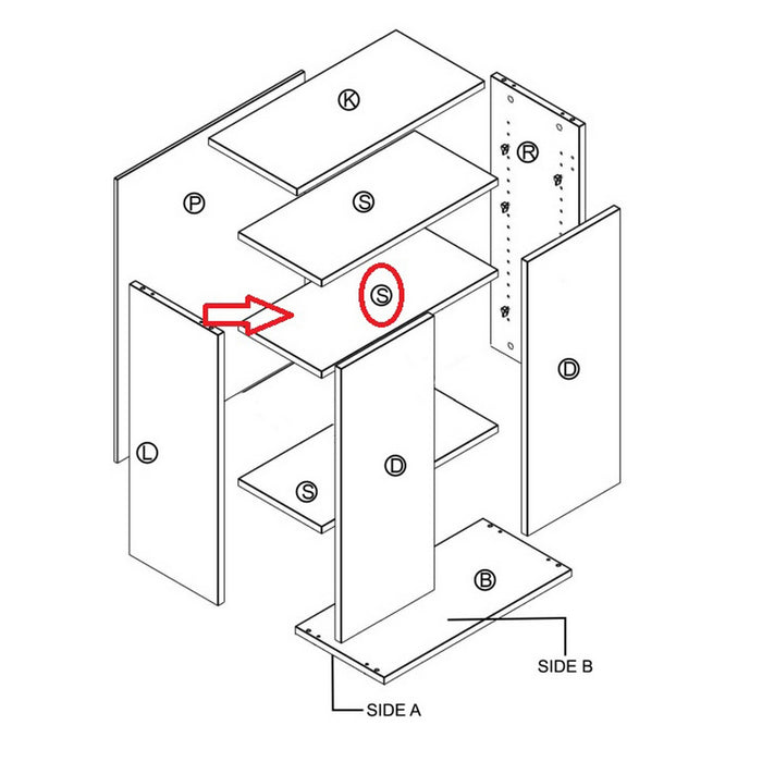 mensola per kit mobile 2 ante 68xh.95x34 cm rovere k105 cod:ferx.603278