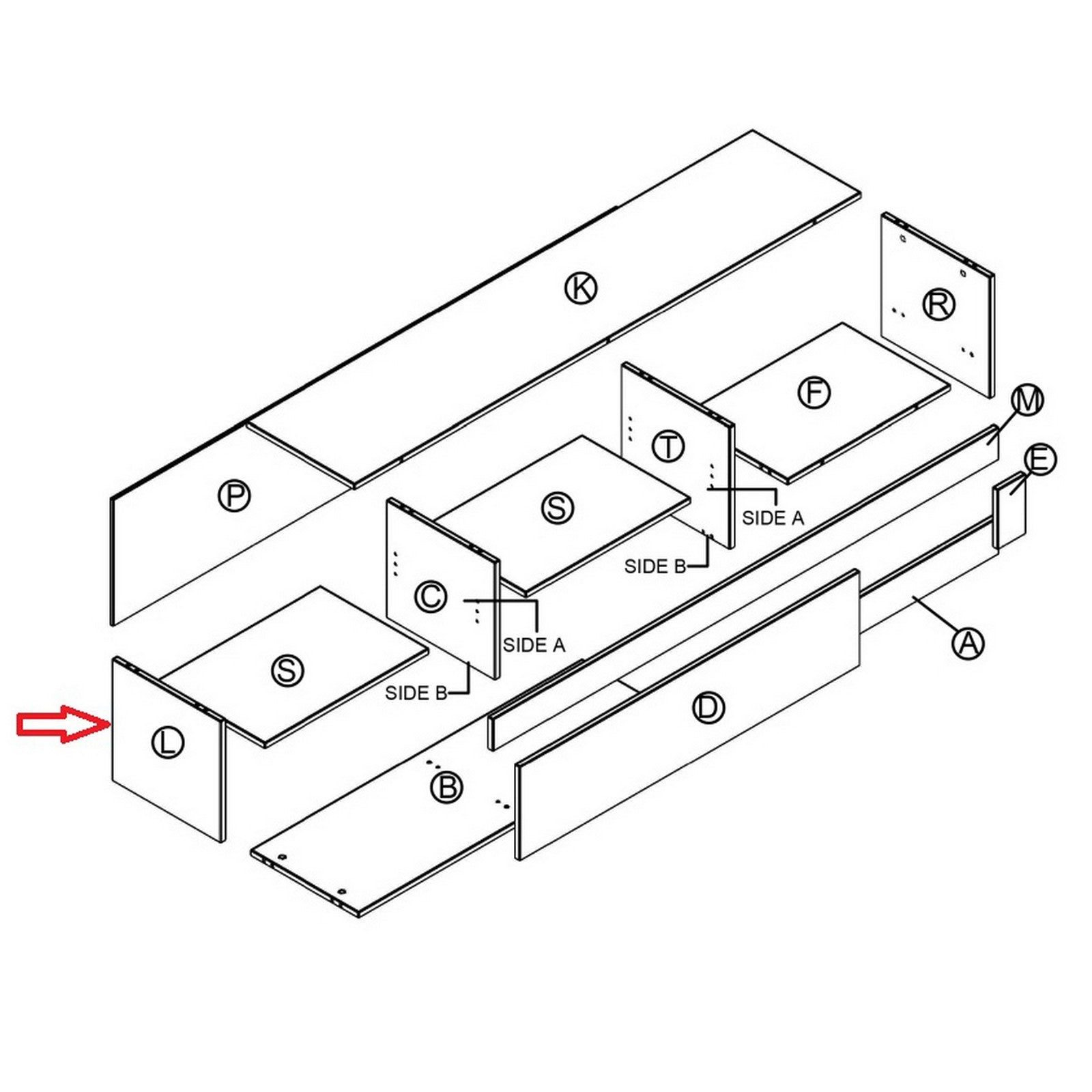 parete l fianco per parete living roomy rovere nod/bianco grk13 k105/0110 cod:ferx.603280