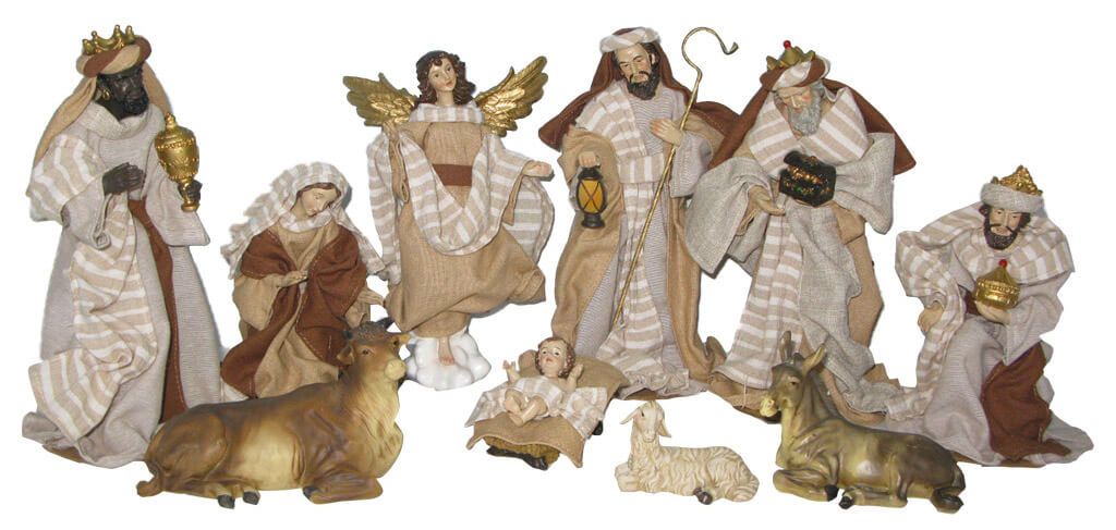 Natività 10 Personaggi H25 cm in Resina e Tessuto Vanzetti