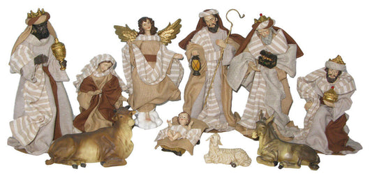 Natività 10 Personaggi H25 cm in Resina e Tessuto Vanzetti