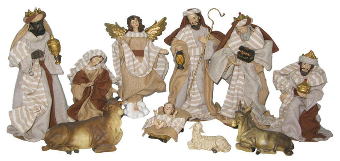Natività 10 Personaggi H25 cm in Resina e Tessuto Vanzetti