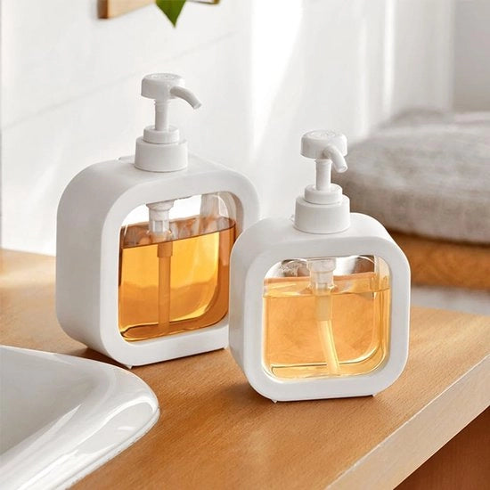 Set di Detersivo Stilizzante - Dispensatore di Sapone per Cucina e Bagno - Plastica - 300 ml e 500 ml