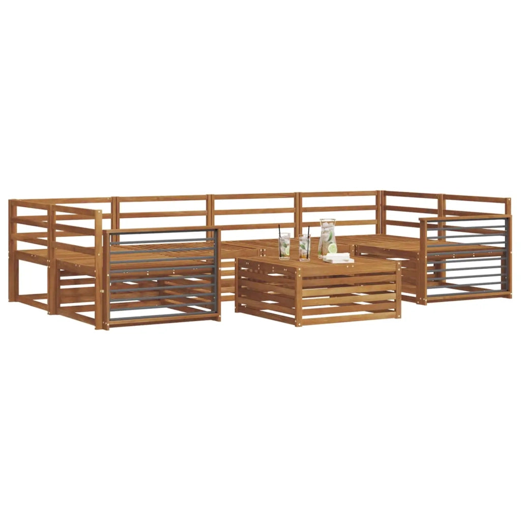 Set di divani da esterno 7 pcs Naturale