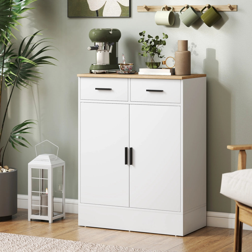 Cassettiera con ante e cassetti ¨C ZephMum ¨C Bianco 68.6x35x90.3 cm