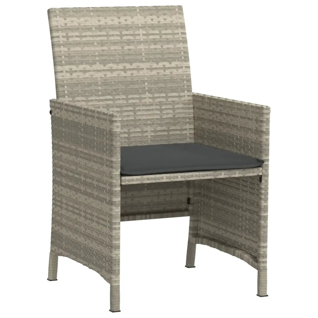Set da Bistr¨° 3 pz | Set Salotto da Giardino con Cuscini Grigio Chiaro in Polyrattan