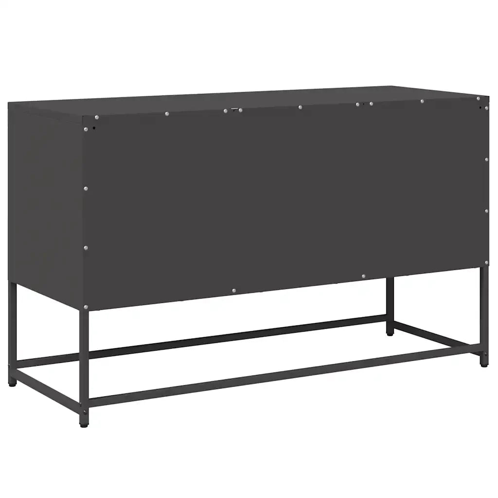Mobile porta TV contemporaneo con pratico vano contenitore 100,5 x 39 x 60,5 cm in acciaio nero 02_0049870