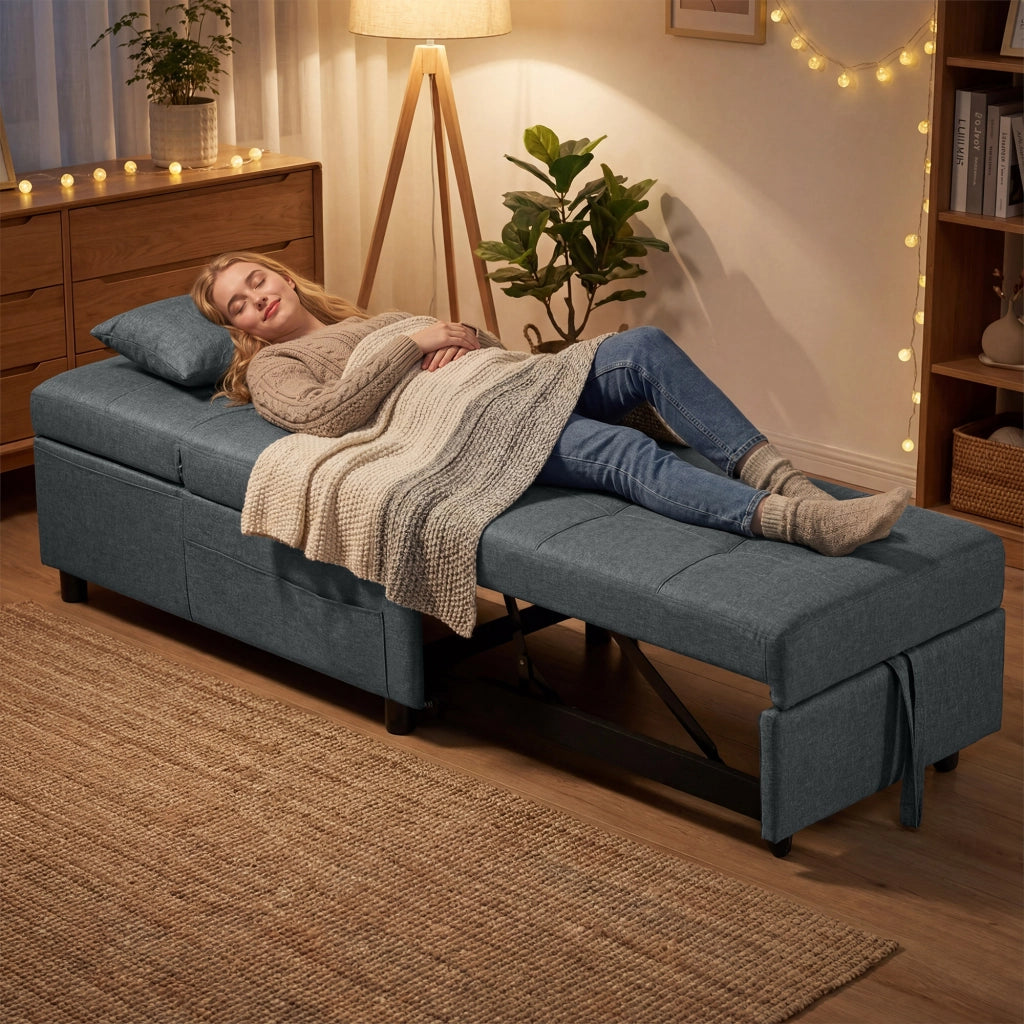 Poltrona letto regolabile con cuscino ¨C zephmum ¨C grigio