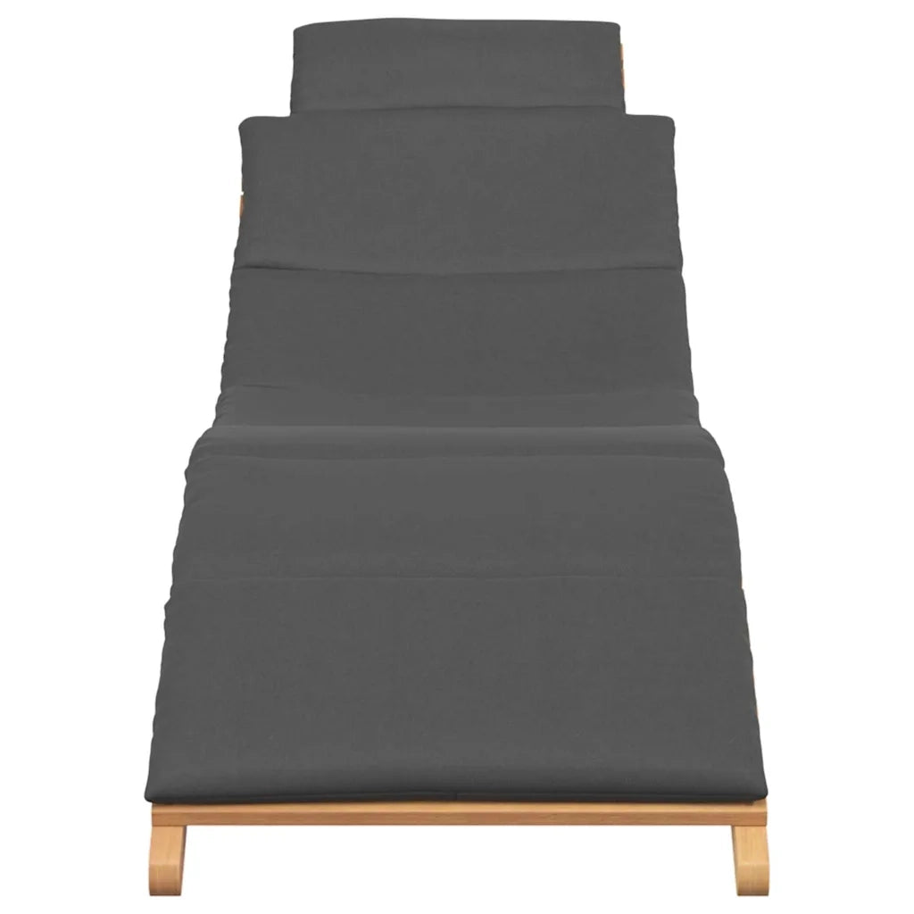 vidaXL Lettino da sole con cuscino Grigio scuro 188 x 55 x 59 cm