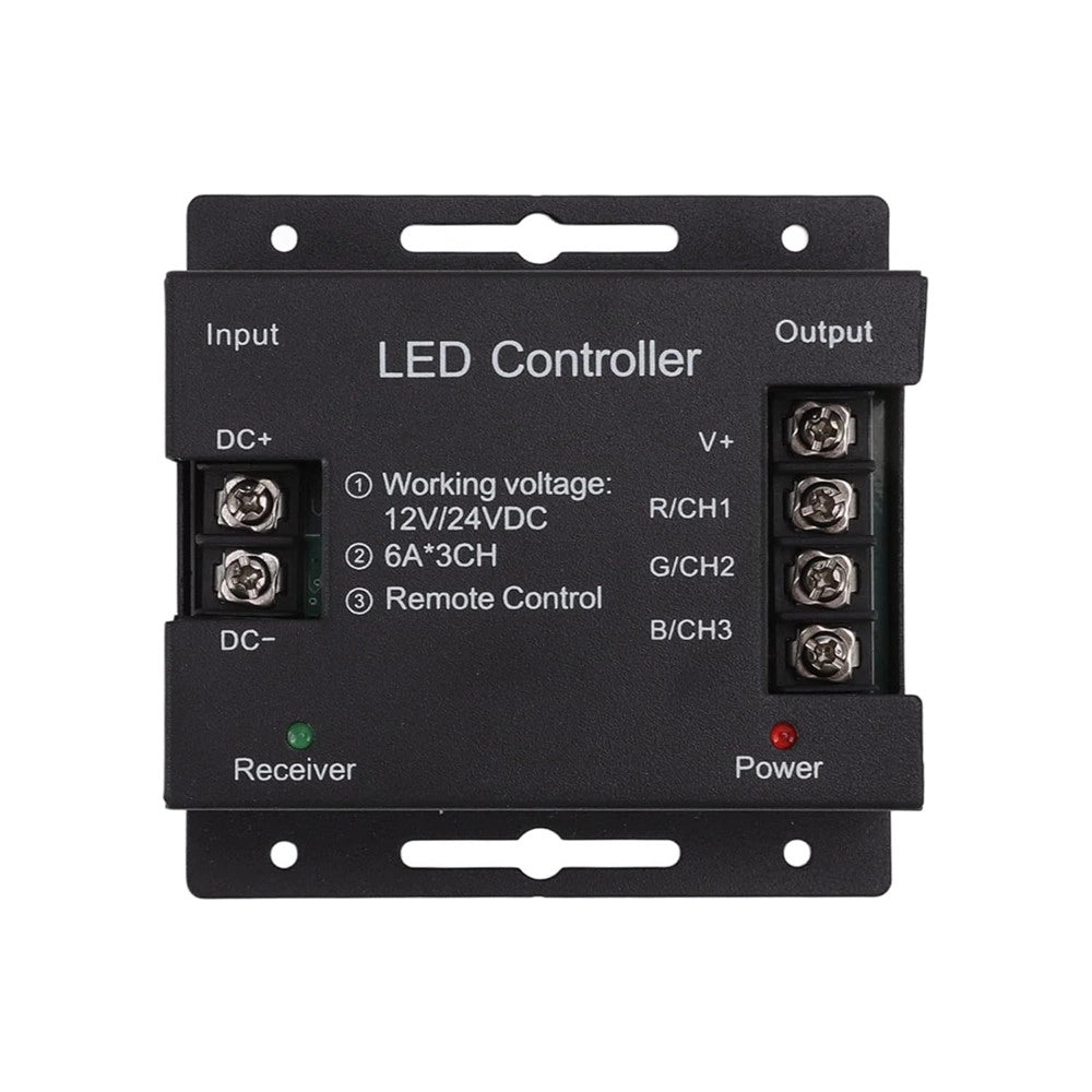 Trade Shop - Controller Per Strisce Led Rgb 12v/24v Interruttore Dimmer A 3 Vie Con Telecomando F53 -