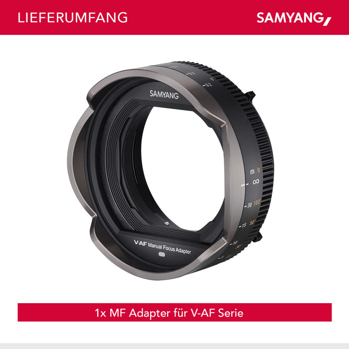 MF Adattatore per obiettivi video V-AF - messa a fuoco manuale precisa con una corsa di messa a fuoco fino a 300°, compatibile con il matte box D95, ideale per le produzioni cinematografiche
