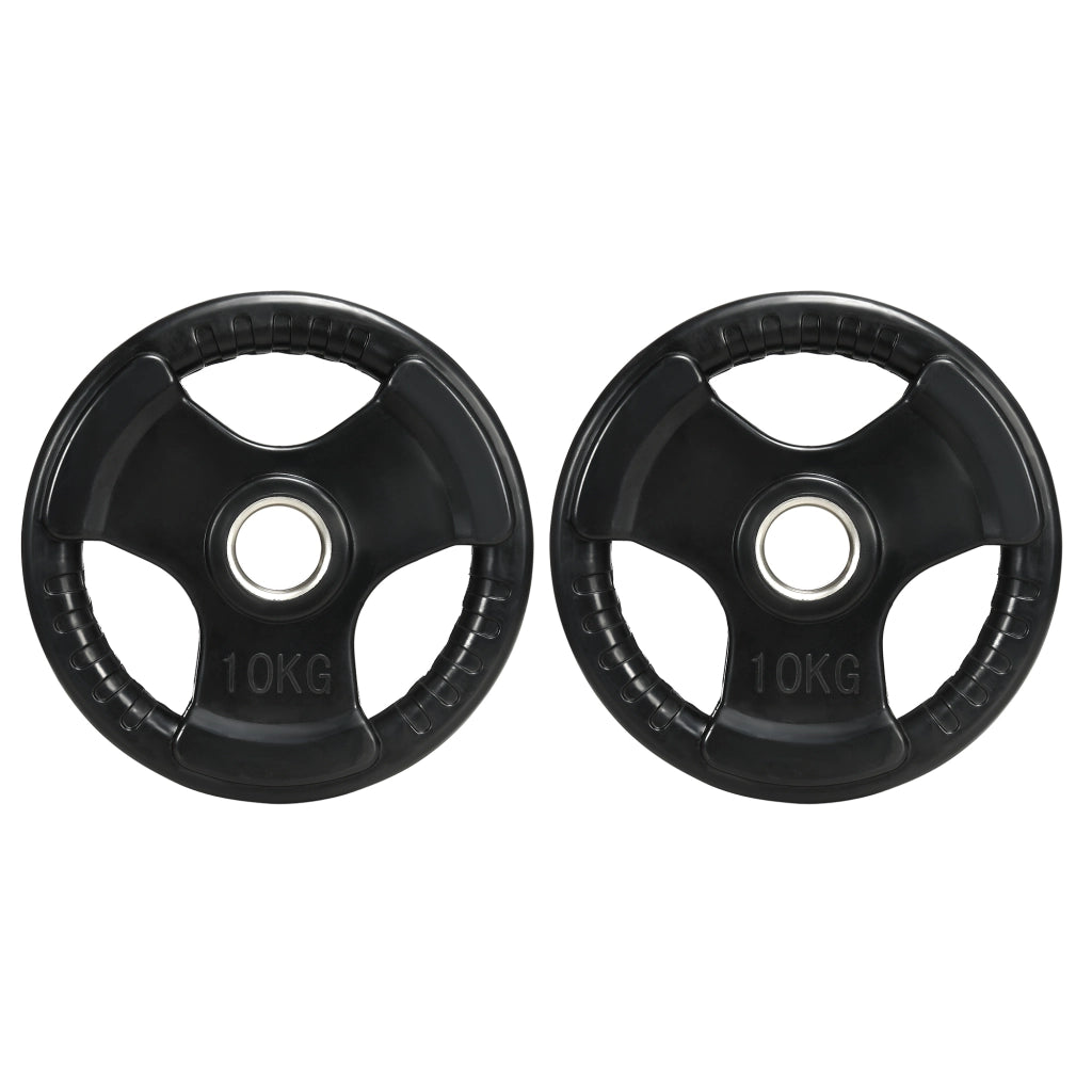 Disco per Manubrio ¨C Xylo ¨C 10 kg, Set da 2, Rivestimento in Gomma, 3 Impugnature