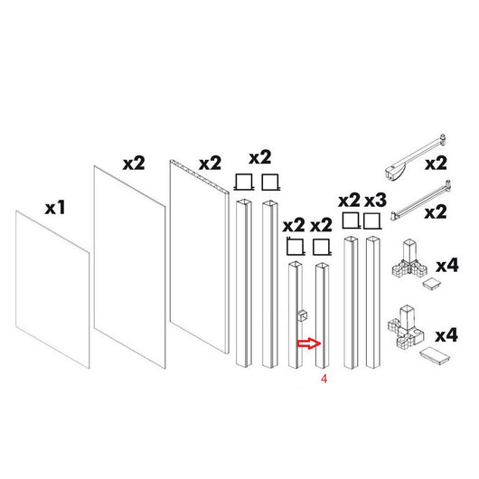 montante nr.3 per kit coprilavatrice resina cod:ferx.603446