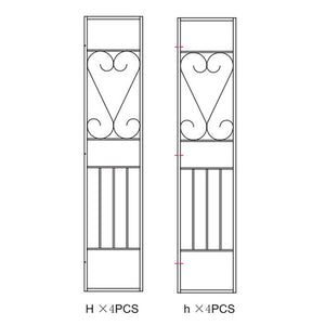 laterali h+h per gazebo in metallo mt.3x3 decorazione ecru yf-3133b cod:ferx.603462
