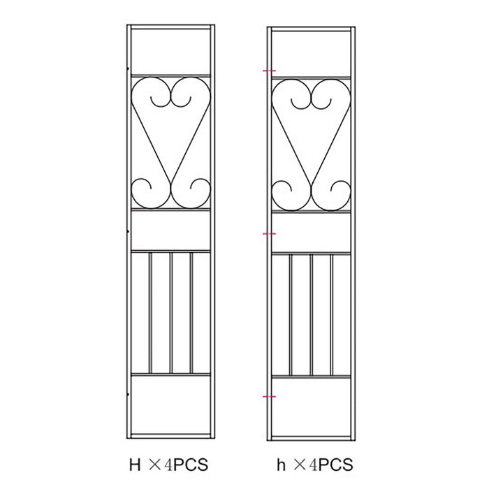 laterali h+h per gazebo in metallo mt.3x3 decorazione ecru yf-3133b cod:ferx.603462