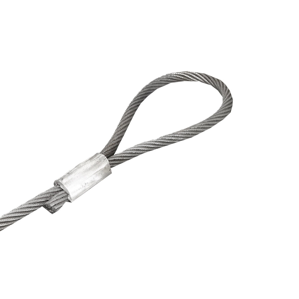 Cavo/fune in acciaio per verricello con spessore di 24 mm e lunghezza di 4 m con anelli per il traino o il sollevamento