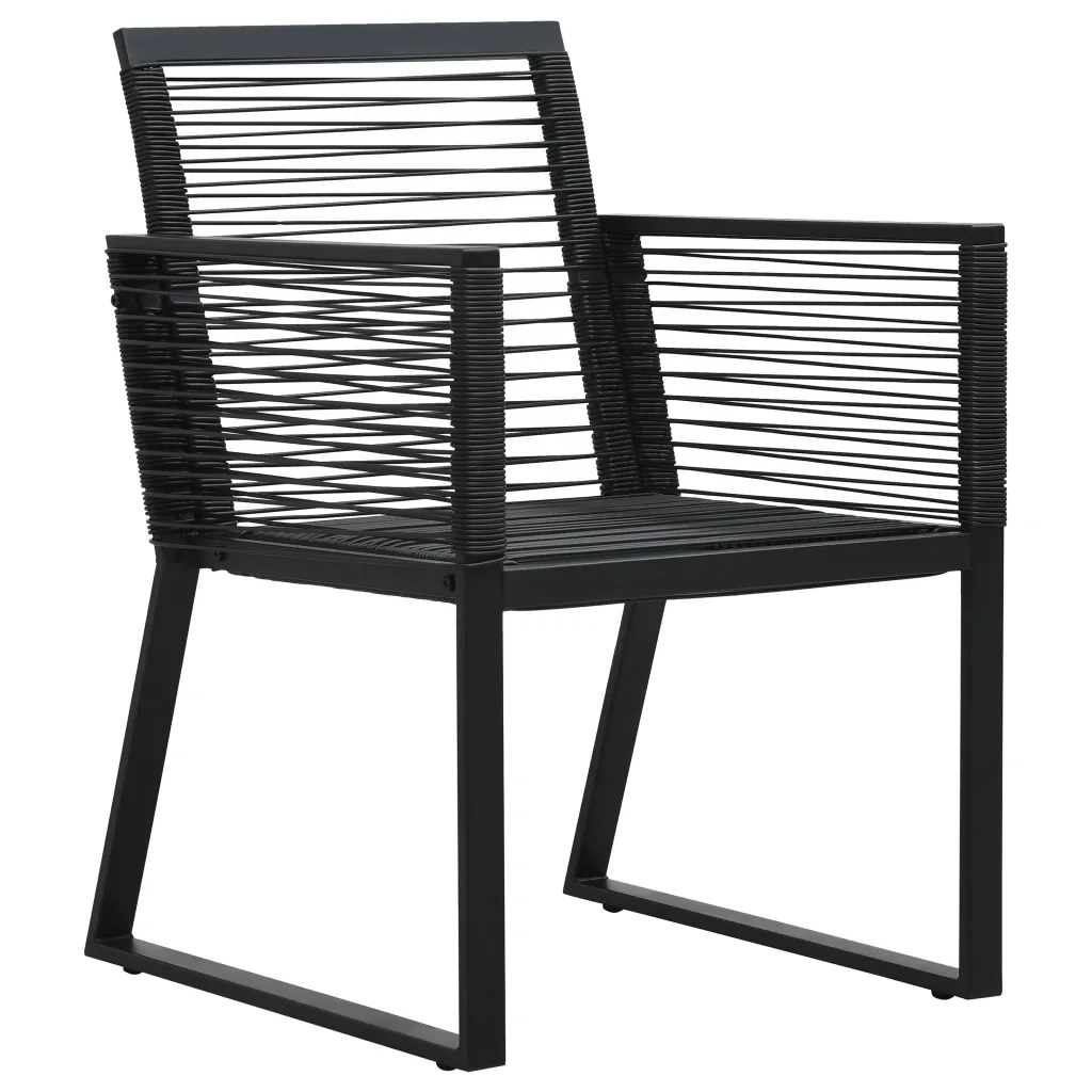 Set da Pranzo da Giardino 7 pz in Rattan PVC Nero 3060217