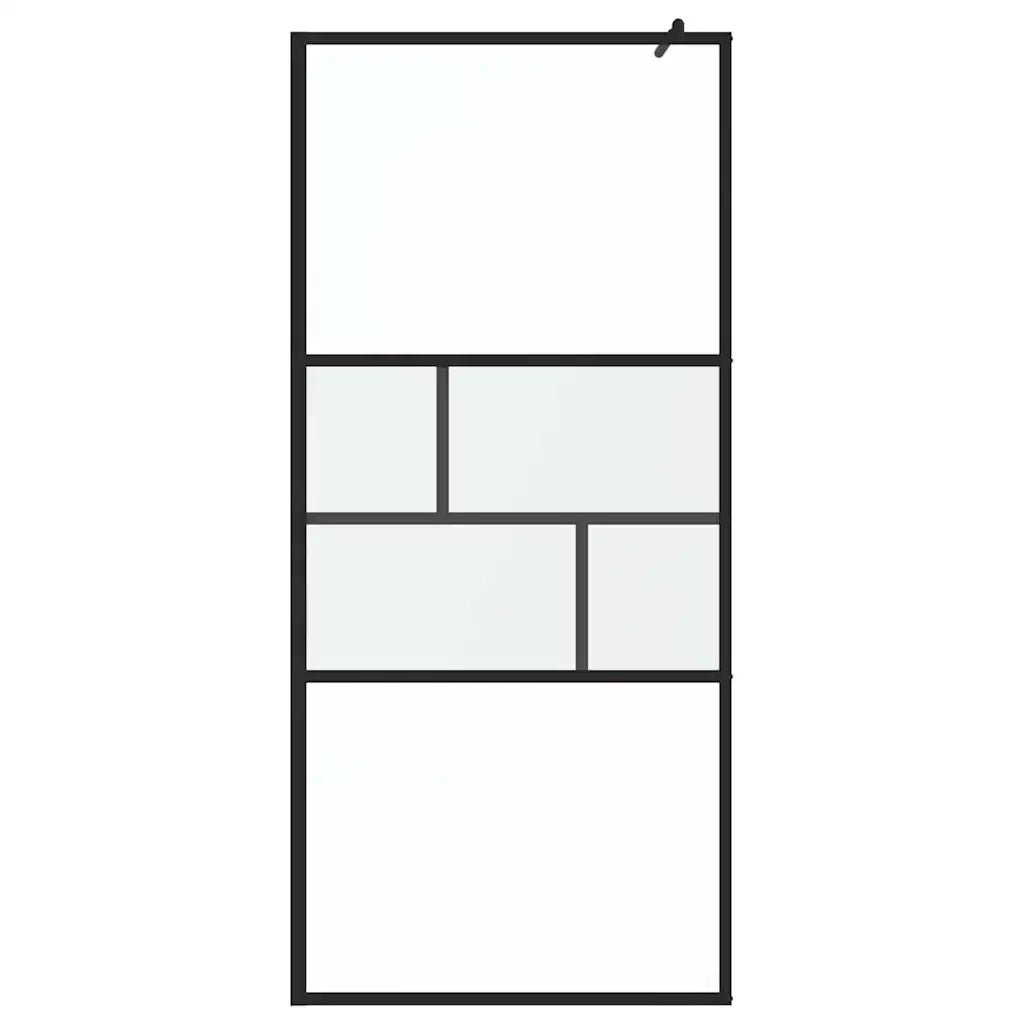 Parete Doccia Walk-in Nero 90 x 195 x 0,5 cm Vetro e Alluminio 42025248