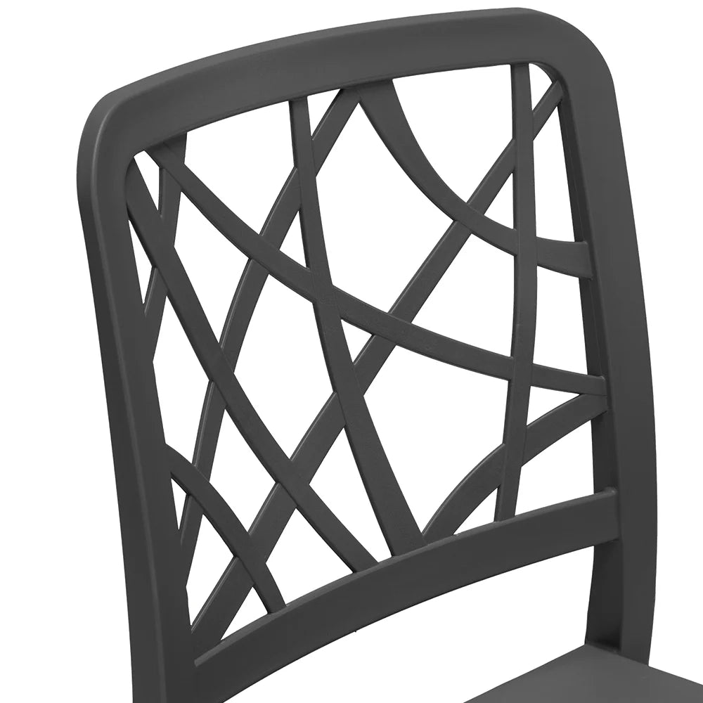 Set 4 sedie in polipropilene PENELOPE, 100% MADE IN ITALY, impilabile, resistente ai raggi UV, design moderno, ideale per sala da pranzo, cucina, sala d’attesa, bar, ristoranti o giardino, colore Antracite