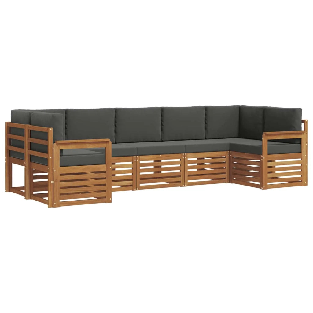 Set divano sezionale con cuscino 7 pcs Naturale e Antracite 3375397