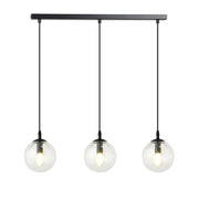 Lampadario Emibig COSMO 3 3xE14 nero vetro trasparente