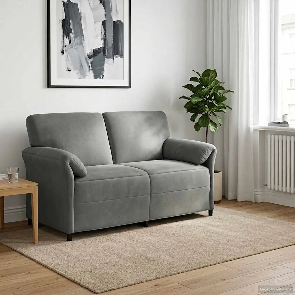 Divano a 2 Posti Grigio Scuro 158 x 83 x 95 cm Velluto