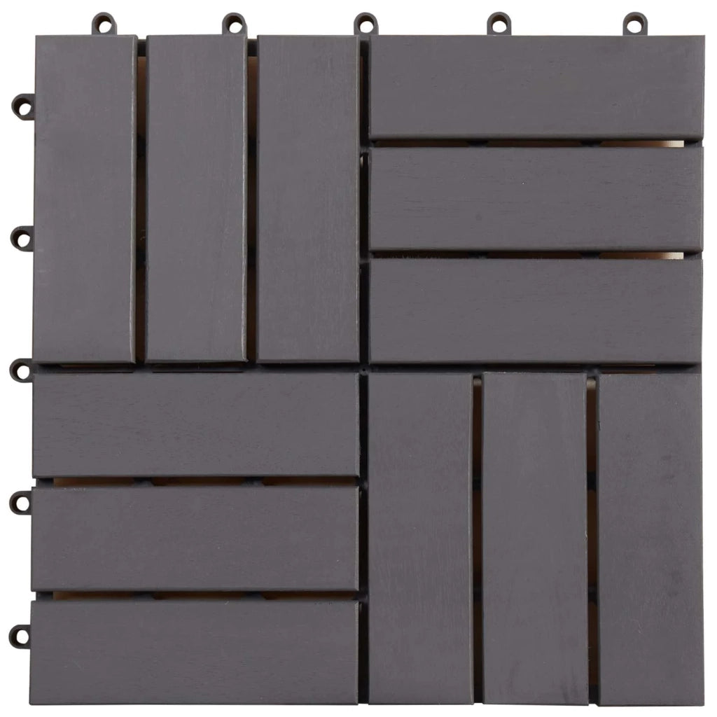 Piastrella per Decking 30 pcs Grigio 30 x 30 cm Legno di Acacia 3444848